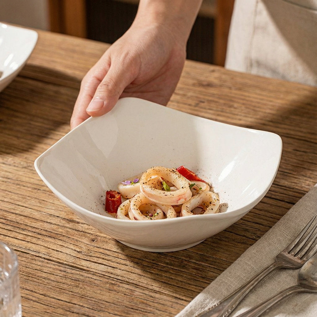 Modern Minimalist White Ceramic Bowl Set