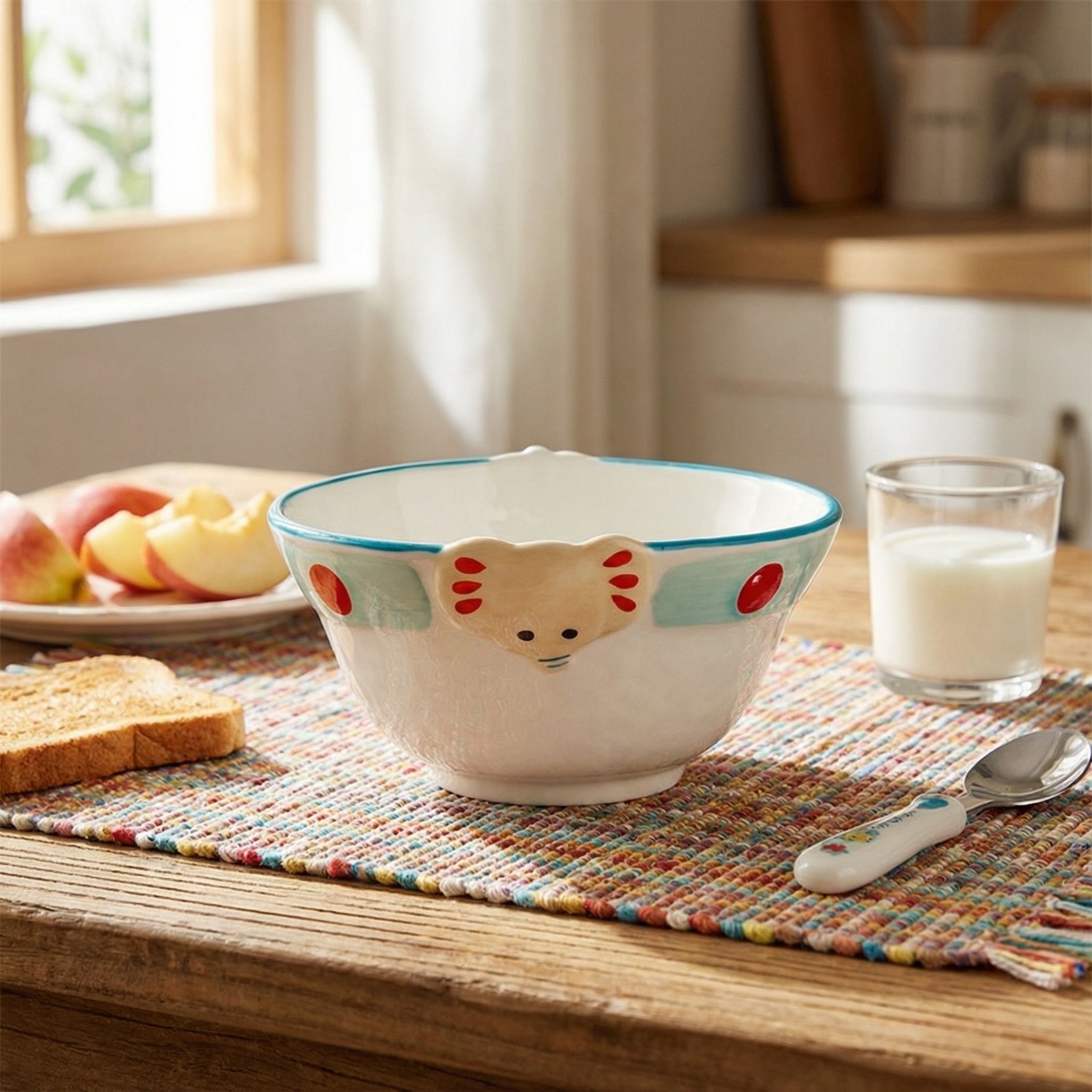 Cartoon Animal Bowl Cute Cat Ears Ceramic Tableware