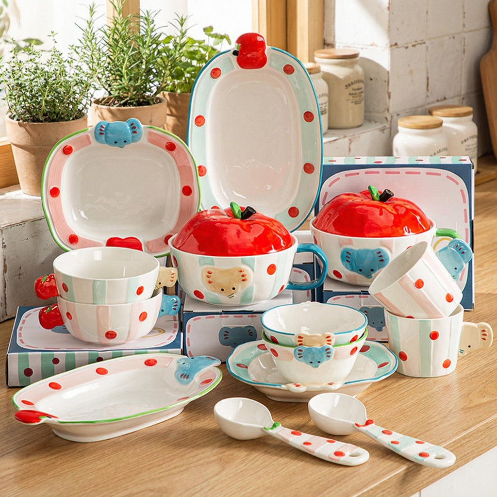 Cartoon Animal Bowl Cute Cat Ears Ceramic Tableware