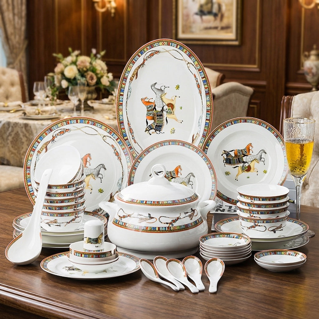 Exquisite Chinese-style Ceramic Dinnerware Set